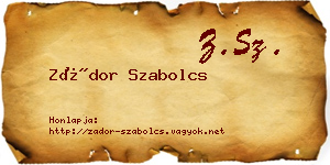 Zádor Szabolcs névjegykártya