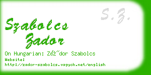 szabolcs zador business card